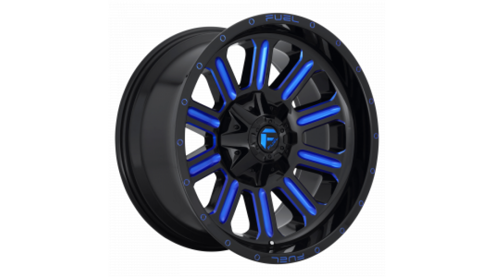 FUEL 1PC D646 HARDLINE GLOSS BLACK BLUE TINTED CLEAR 20X10 / BOLTAGE 8X170 / OFFSET -18 