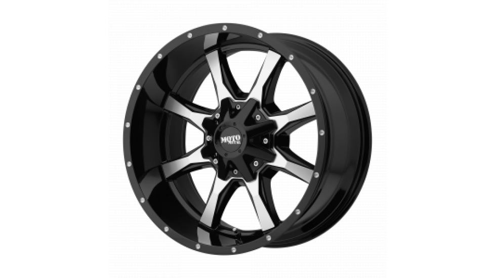MOTO METAL GLOSS BLACK MACHINED FACE 20X10 / BOLTAGE 8X165.1 / OFFSET -18 